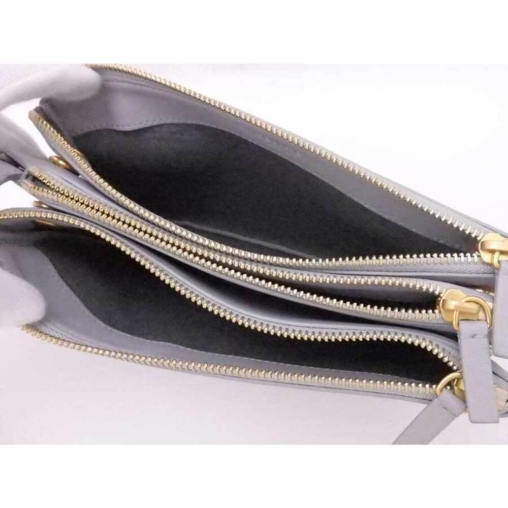 Celine Trio Crossbody Shoulder Bag Gray Gold Leather - Picture 4 of 4